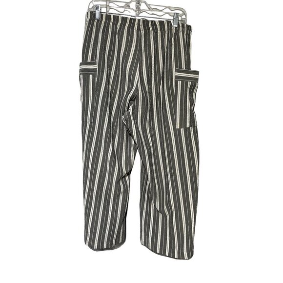 Soft Surrounding Women's Loose Fit Striped pull- On Lagenlook  Pants Gray - Picture 4 of 4